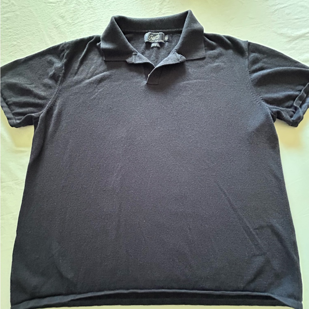 Grayers Navy Knit Polo Shirt Linen Blend Textured Men